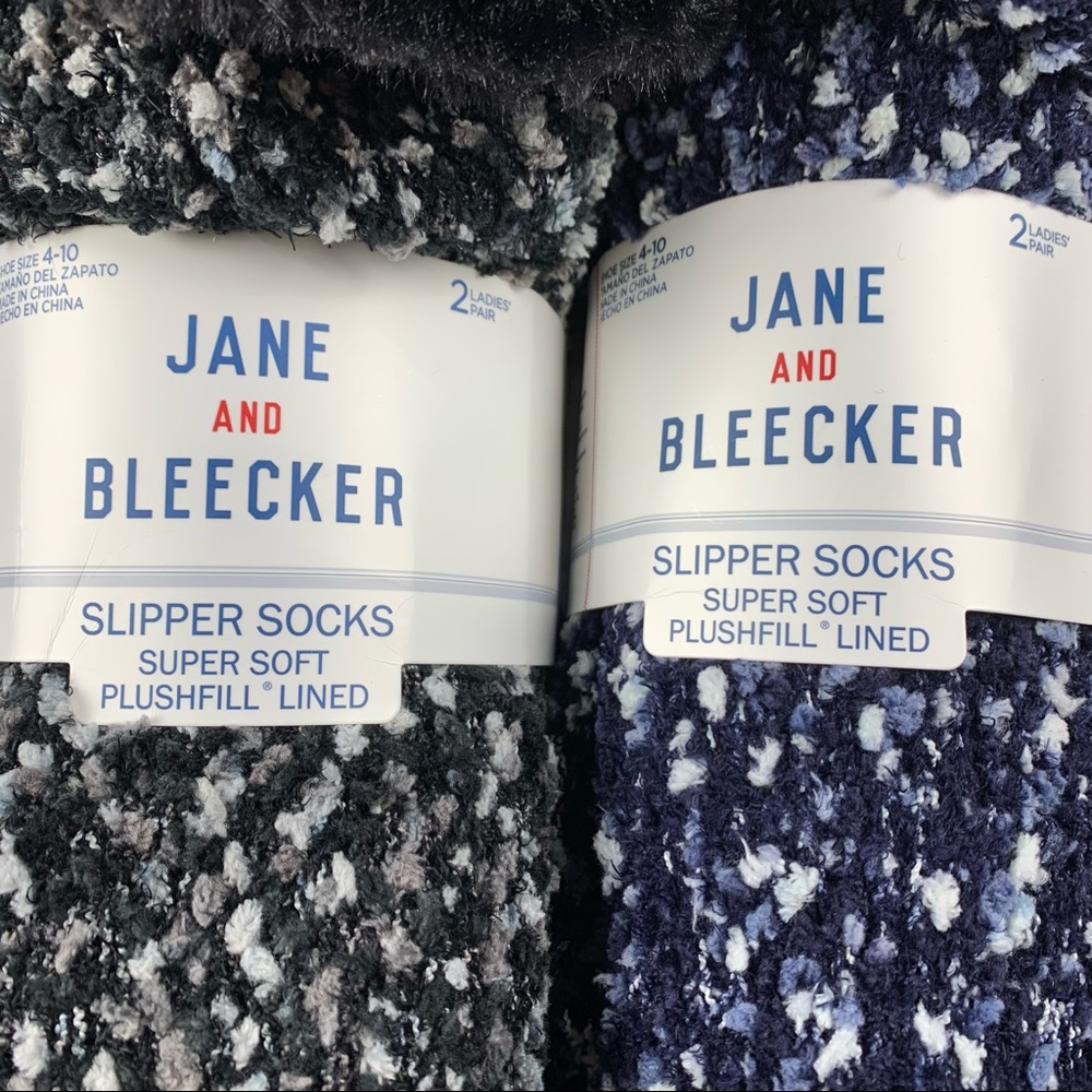 Jane And Bleecker Lot of 2 Plushfill Lined 2-Pack Chunky Slipper Sock - Picture 5 of 7
